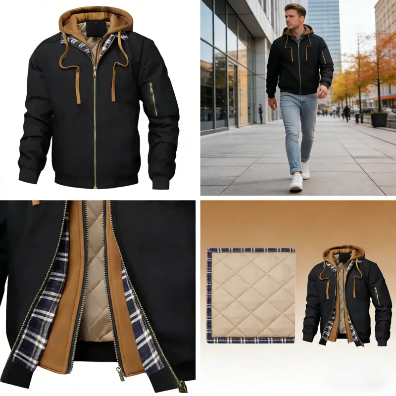 Men's Winter Warm Hooded Windbreaker Jacket 5