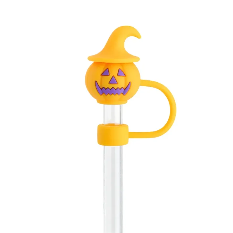 Pumpkin Ghost Straw Covers 4