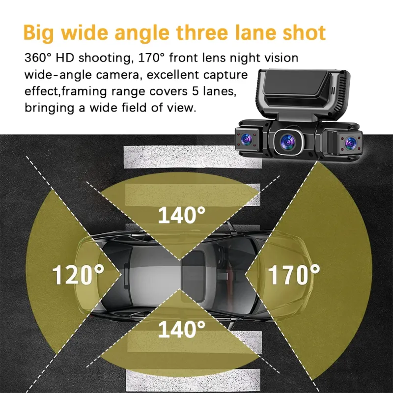 4-Channel WiFi Dashcam with 360° View 3