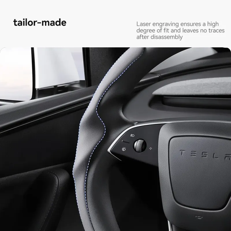 Tesla Model 3/Y Suede Velvet Steering Wheel Cover 4