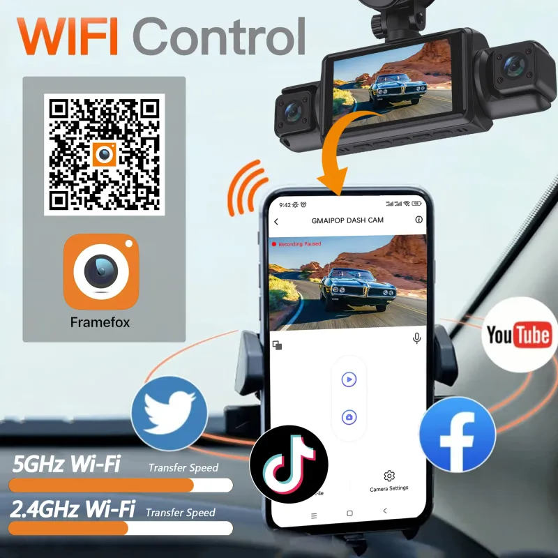 4 Channel WiFi Dash Cam with Night Vision 4