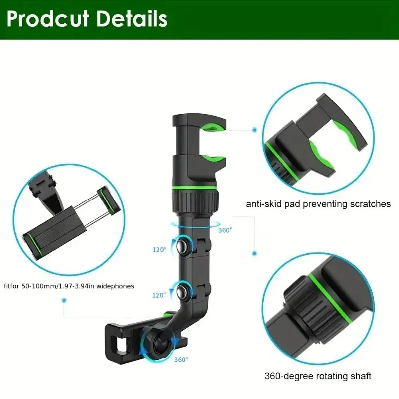 Rearview Mirror Phone Holder Mount 3