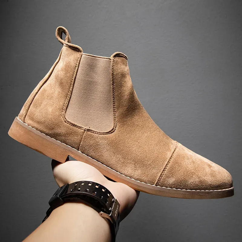Men's Suede Chelsea Boots Slip-On 6