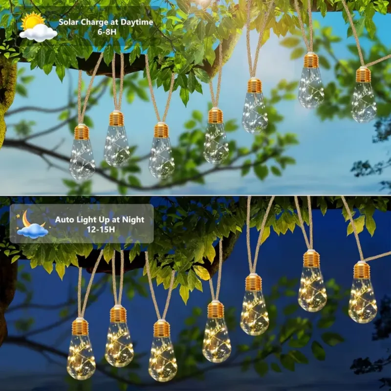 Solar Hemp Rope Fairy Lights 4