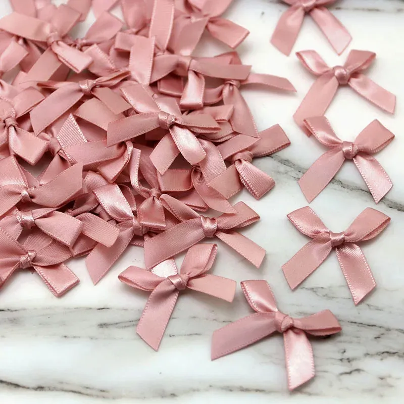 50 Pcs Pink Ribbon Bows for DIY Crafts 3