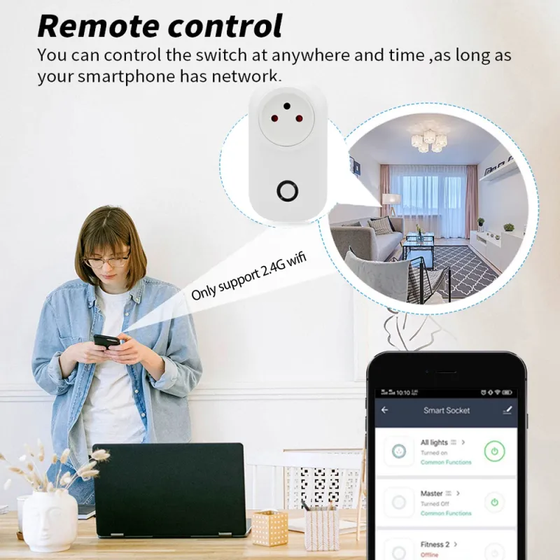Tuya Smart WiFi Socket Israel Plug 16A 4