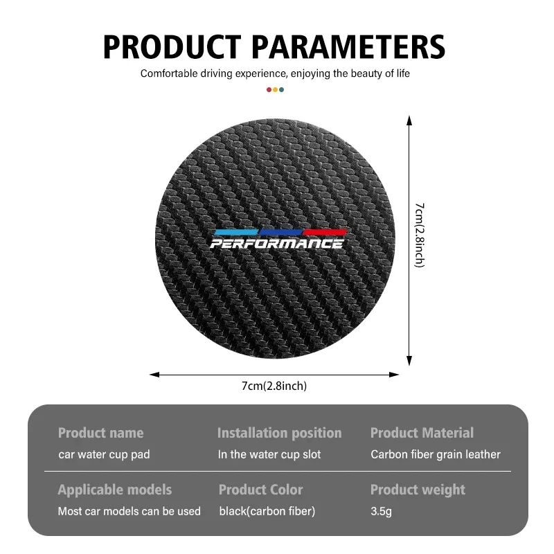 Carbon Fiber BMW Cup Holder Mats (2pcs) 2