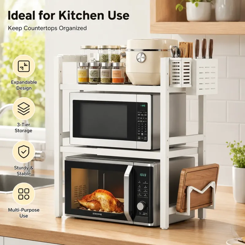 Expandable Microwave Shelf Organizer 4