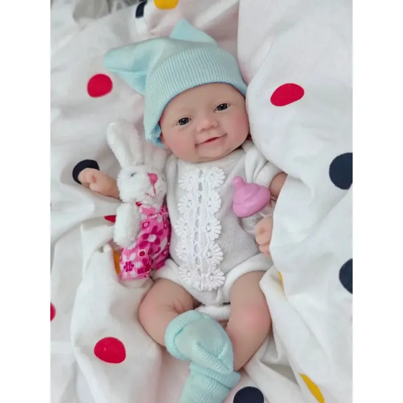 Silicone Reborn Baby Doll 7" Blue Eyes 5
