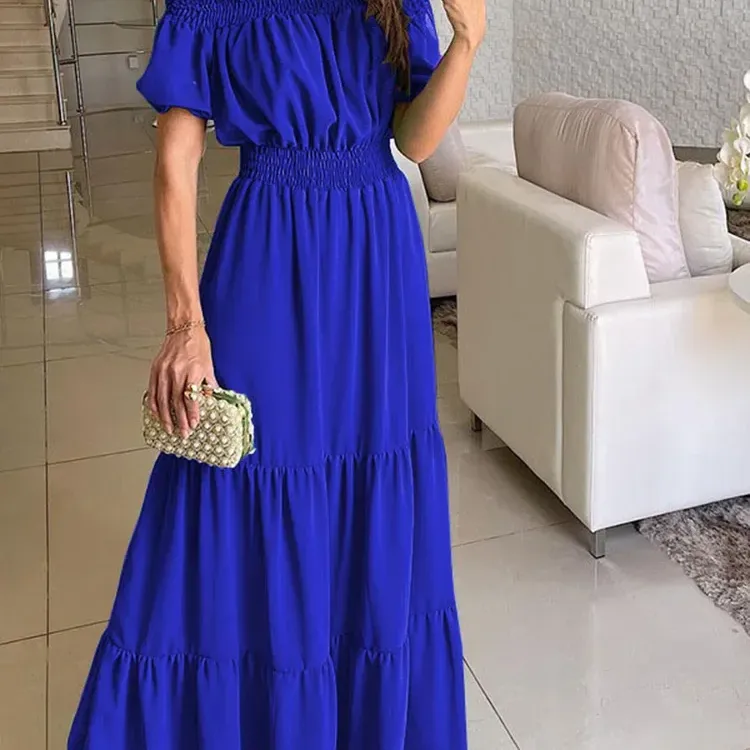 Green Boho Maxi Summer Dress 1