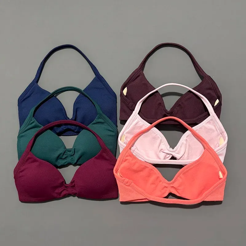 Push Up Strappy Open Back Sports Bra 1
