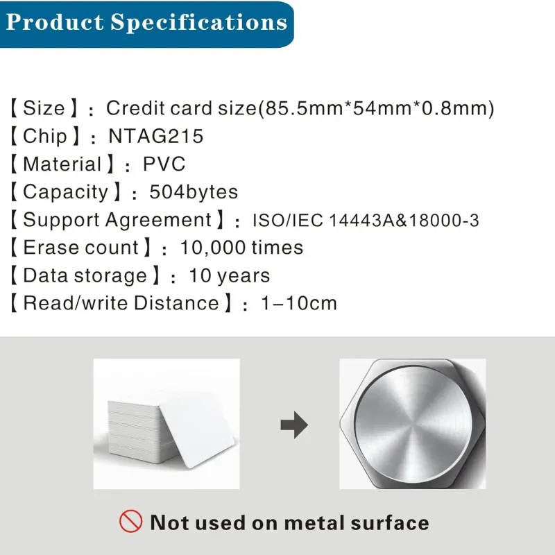 White NFC 215 Business Cards 6
