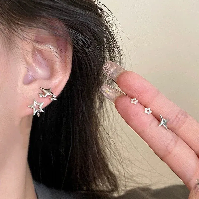 Hollow Pentagram Stud Earrings 5