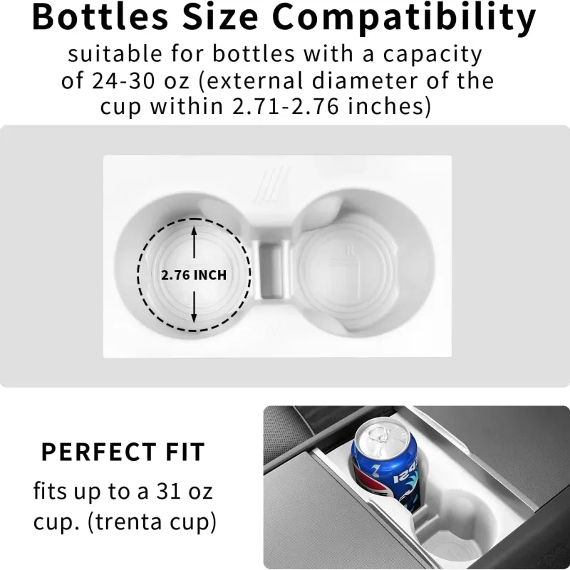 Tesla Center Console Cup Holder Inserts 3
