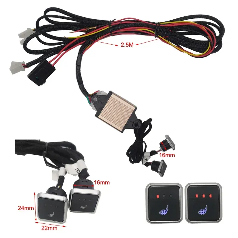 2-Seat Car Seat Heater Kit 12V 27W 2