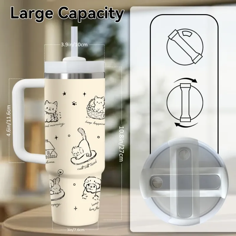 Cat-Themed Insulated Tumbler 40oz 3