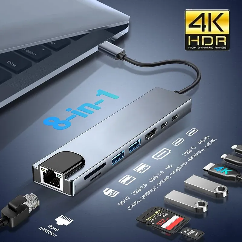 8-in-1 USB C Hub Adapter 1