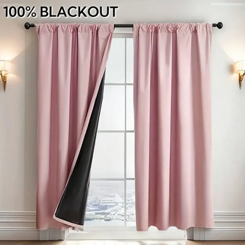 Blackout Thermal Curtain with Black Backing 1