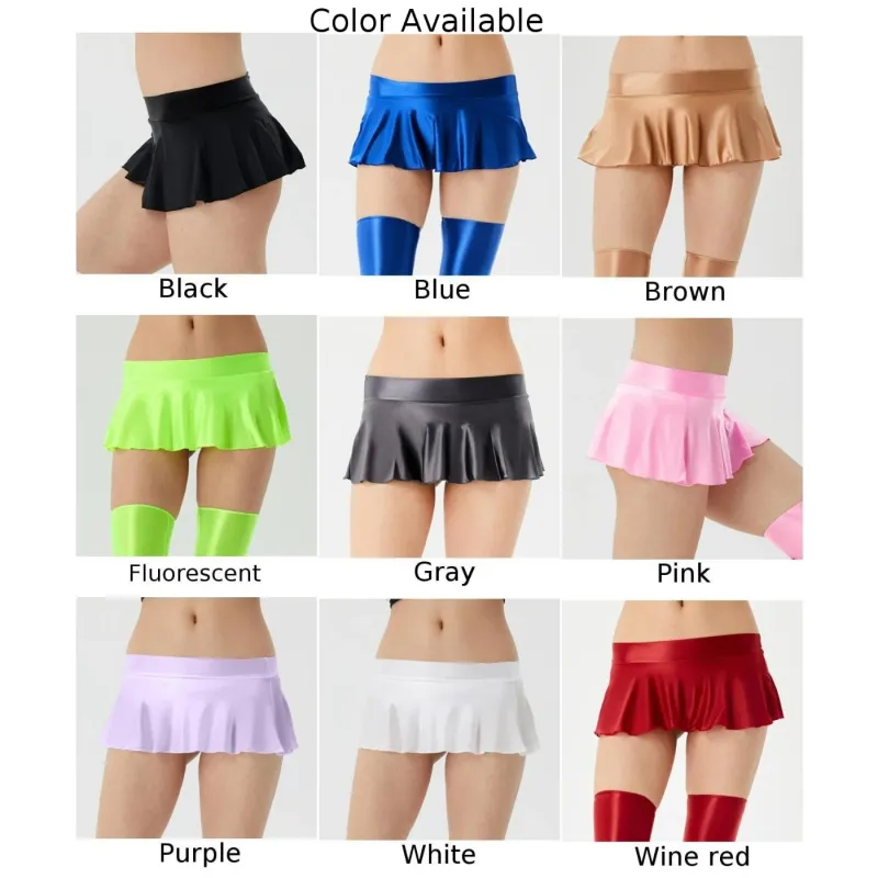 Glossy Short Skater Party Skirt 5