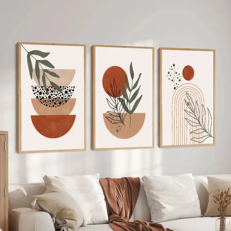 Terracotta Boho Wall Art Set of 3 2