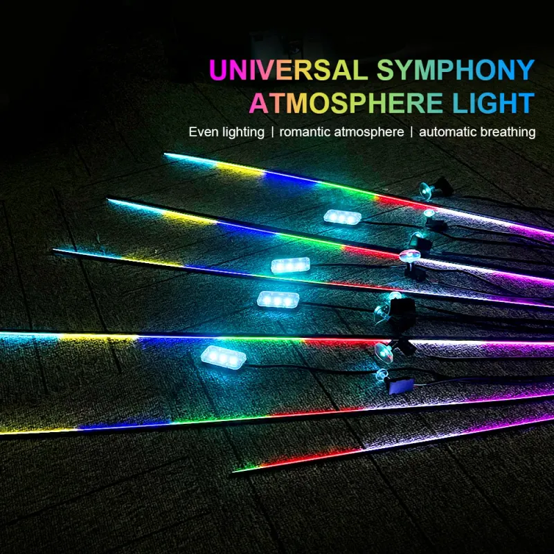 64 Color RGB Car Ambient LED Light Strip 3
