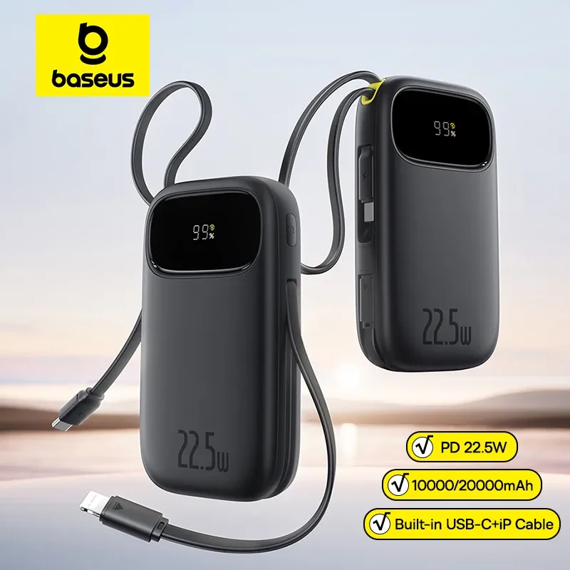Baseus 22.5W Retractable Cable Power Bank 1