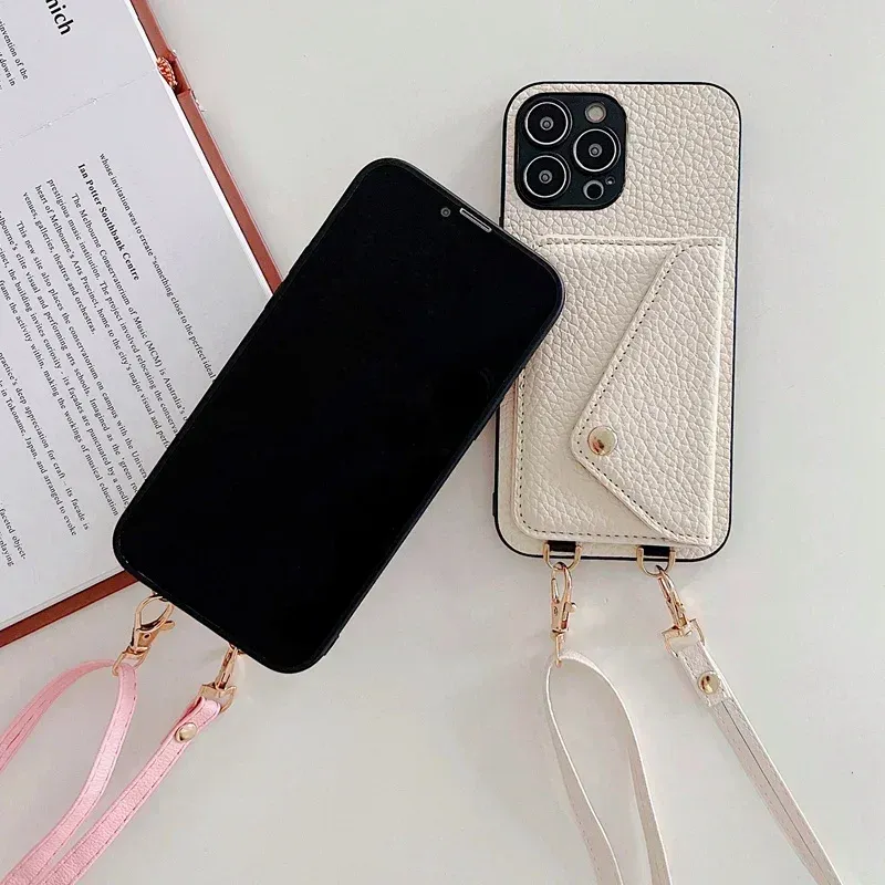 Lanyard Leather Wallet Phone Case 4