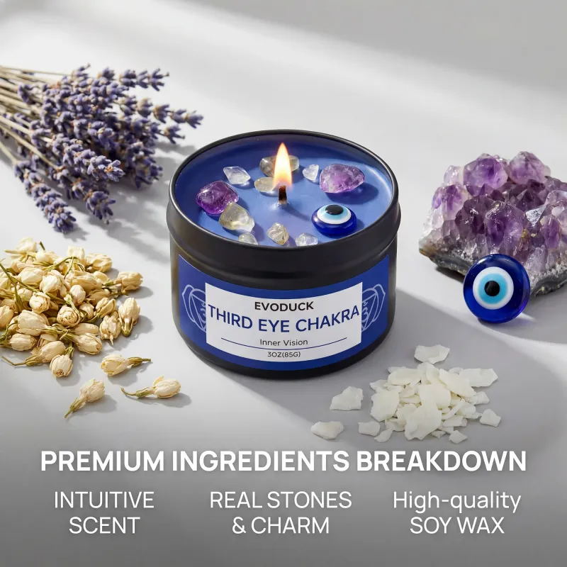7 Chakra Crystal Soy Wax Candle Gift Set 7