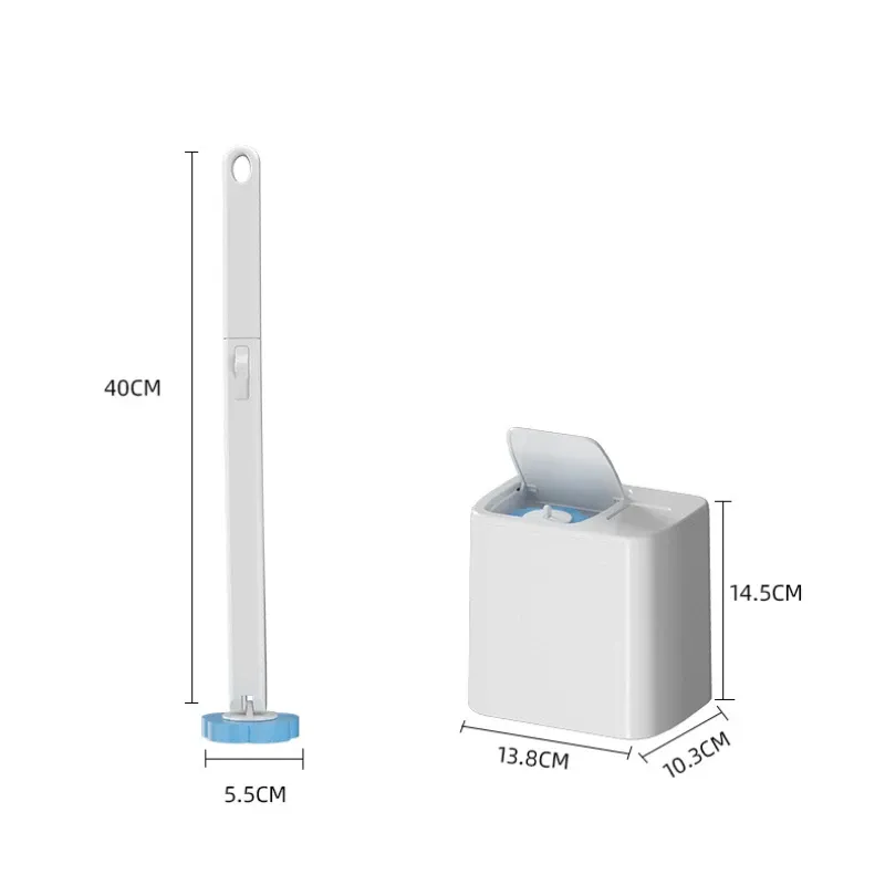 Disposable Toilet Brush Replaceable Wall-Mounted Long Handle Cleaning Tool 6