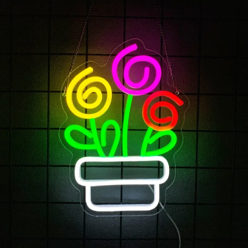 LED Neon Flower Wall Sign 5