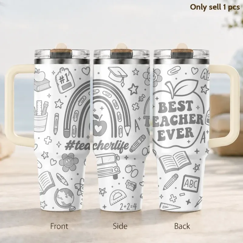 Teacher Doodles Vacuum Flask 40oz 1