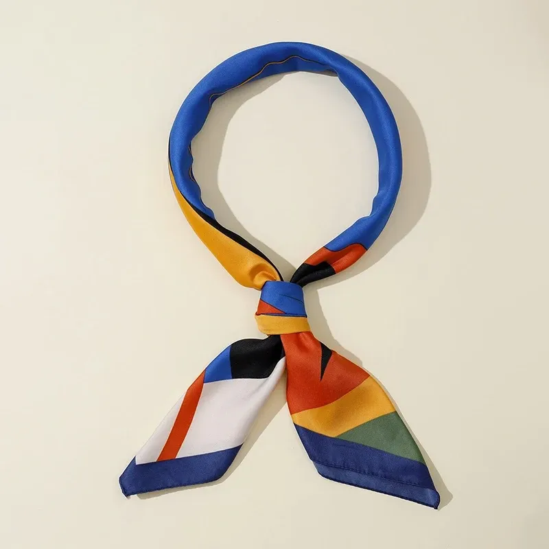 Abstract Silk Square Scarf 90x90cm 4