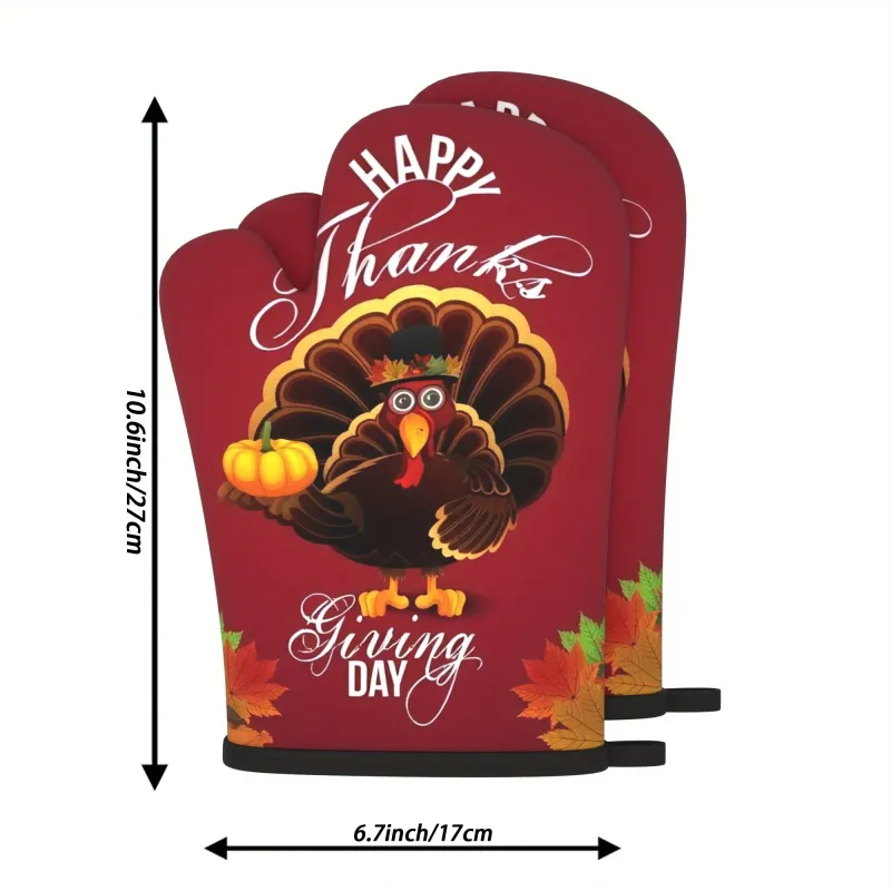 Thanksgiving Turkey Oven Mitts Set 3