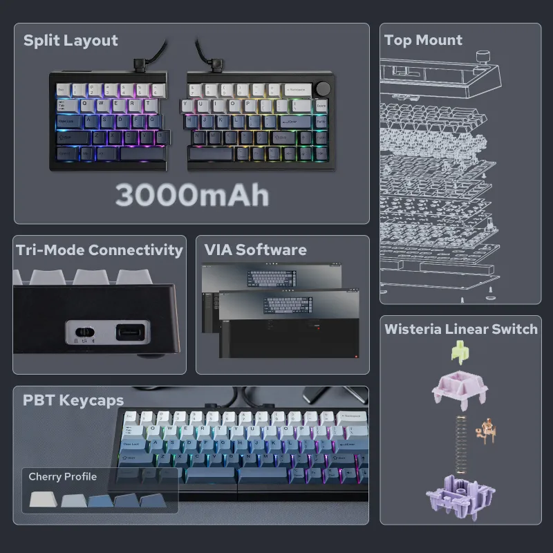 EPOMAKER Split65 Wireless Mechanical Keyboard 5
