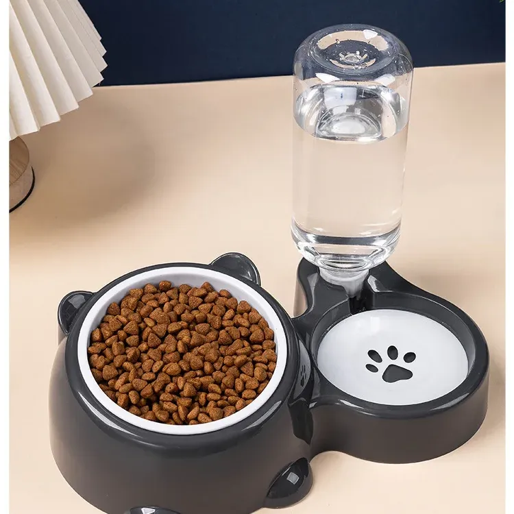2-in-1 Tilted Elevated Pet Water & Food Bowl 5