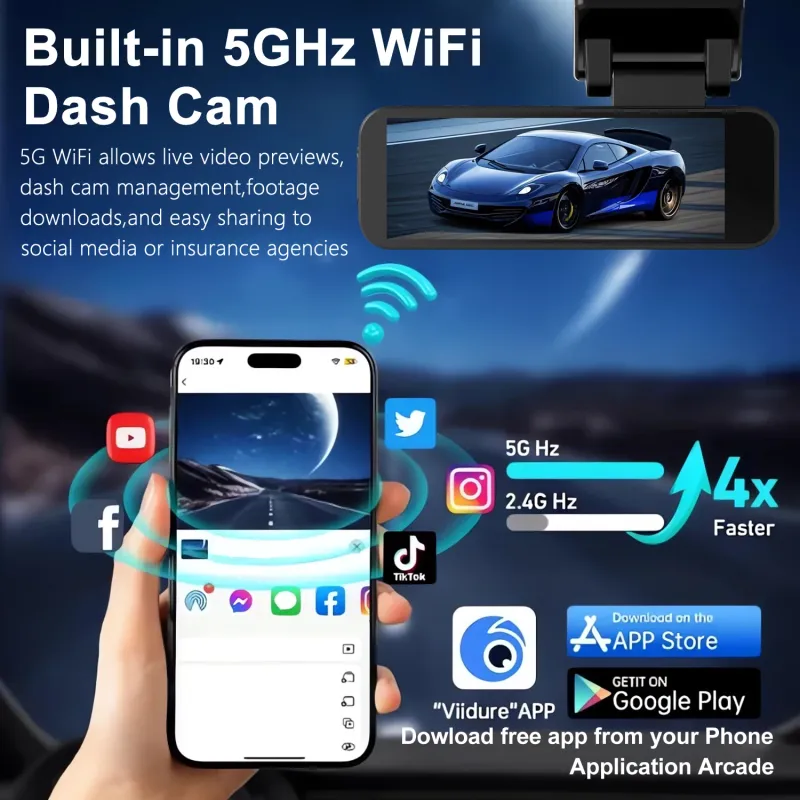 4K Dual Lens WiFi Car Dash Cam 6