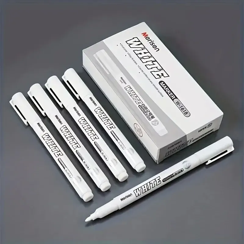 White Marker Pen Set Waterproof Permanent 3