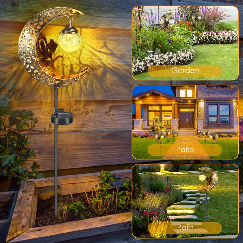 Solar Moon Fairy Crackle Glass Lights 2