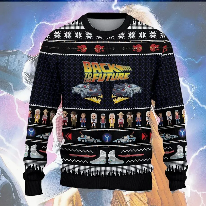 Back to the Future Christmas Sweater Pullover 6