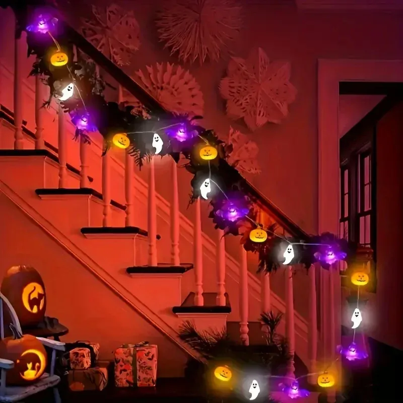 Halloween LED String Lights Pumpkin Bat Ghost 2