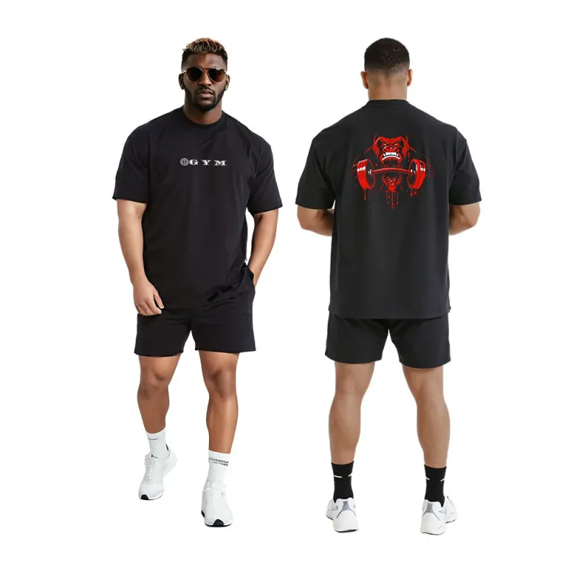 Мужская хлопковая футболка Muscle Fit для спортзала 3