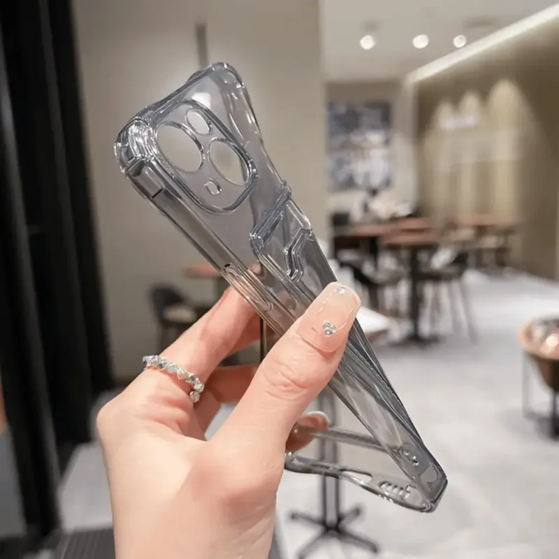 Transparent Card Bag Phone Case for iPhone 4
