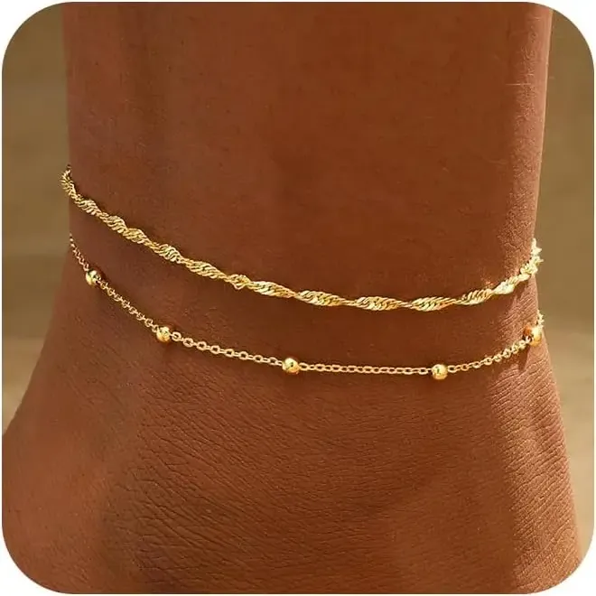 Gold Plated Anklet Bracelet Set 1
