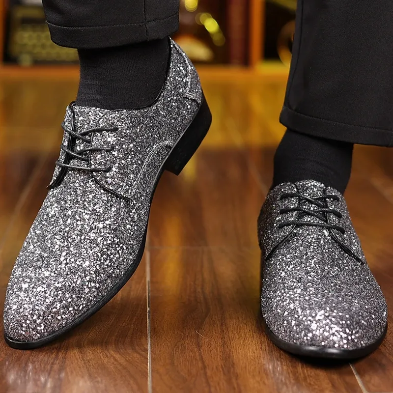 Luxury Sequin Oxford Wedding Shoes 3