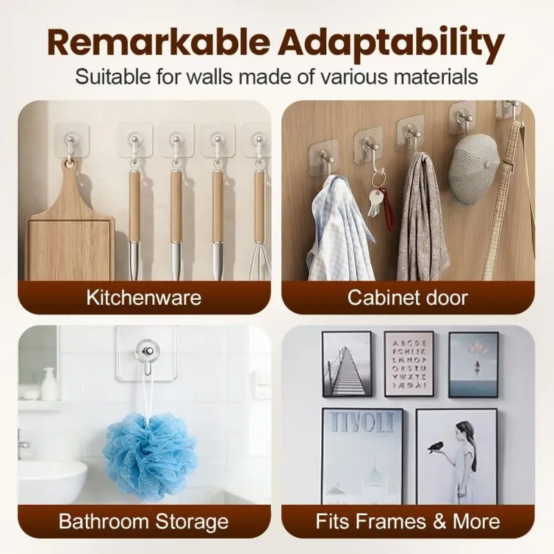 Drill-Free Adhesive Wall Hooks 5