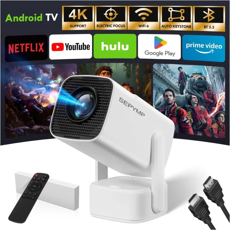 4K Mini Projector with WiFi & Bluetooth 1