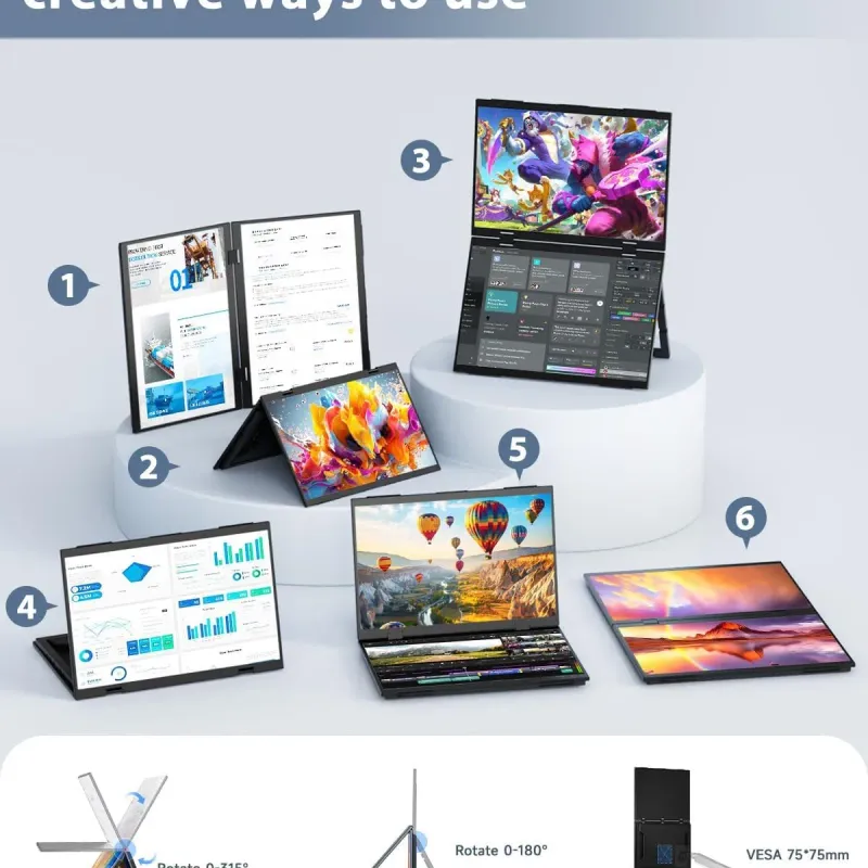 15.6" Portable Dual Monitor 1080P IPS 5