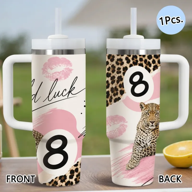 Pink Leopard Print Insulated Tumbler 3