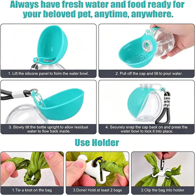 Portable Dog Water Bottle with Bowl 3