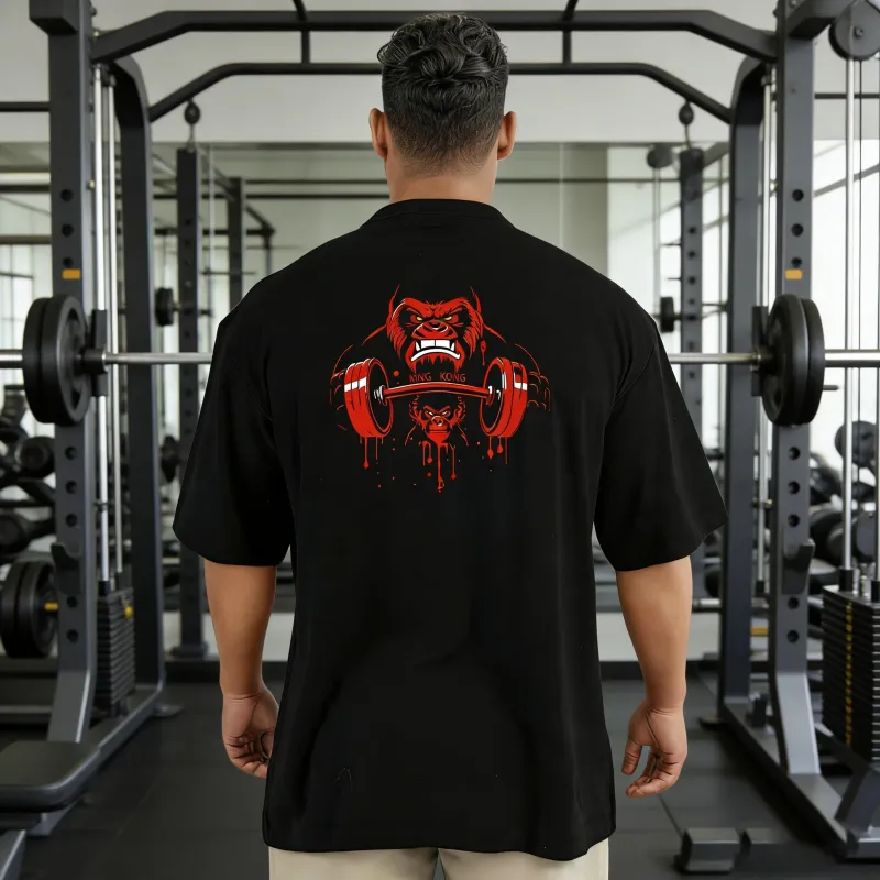 Мужская хлопковая футболка Muscle Fit для спортзала 1